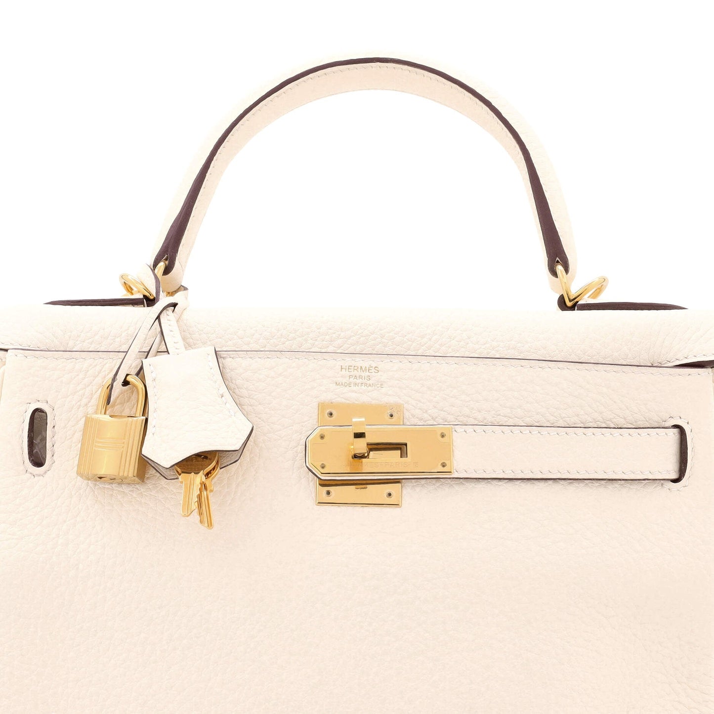 Kelly Handbag Light Clemence with Gold Hardware 28