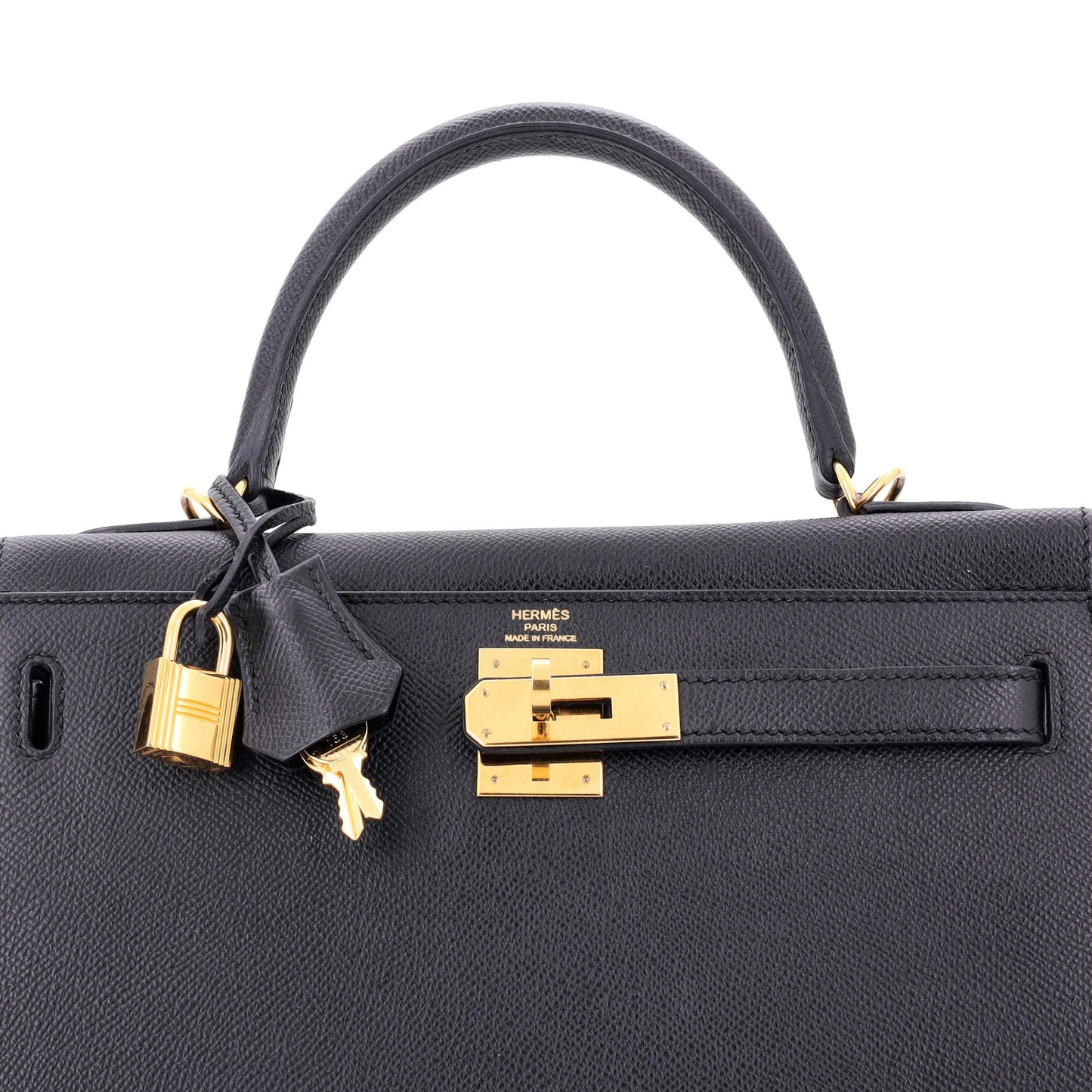 Kelly Handbag Noir Epsom with Gold Hardware 28