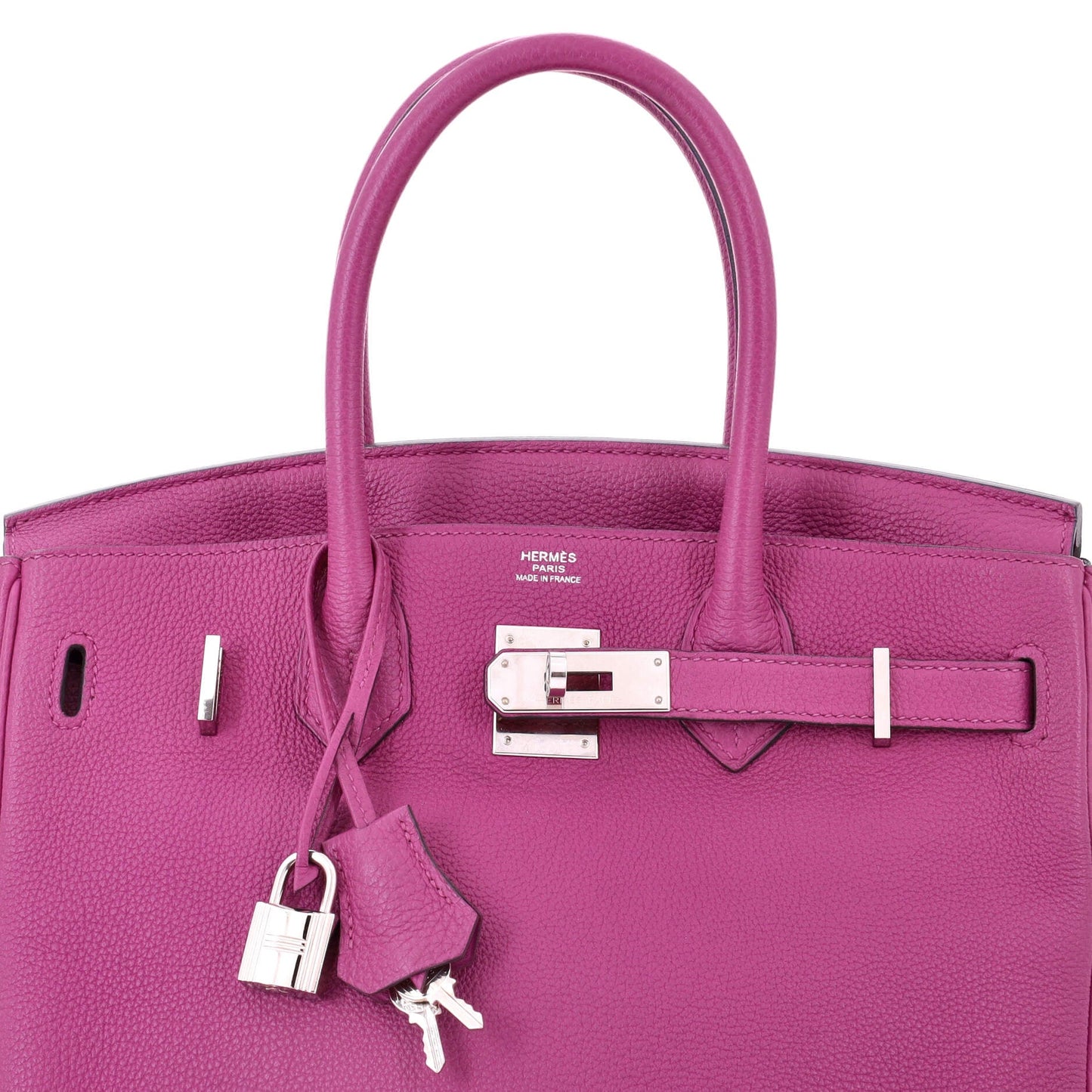 Birkin Handbag Rose Pourpre Togo with Palladium Hardware 30