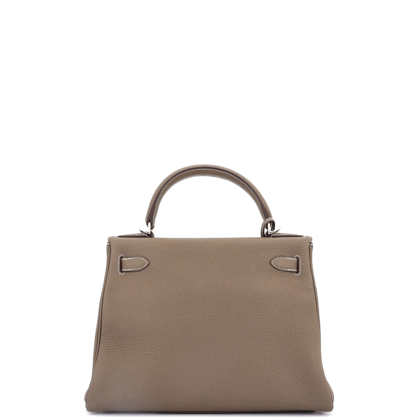 Kelly Handbag Grey Clemence with Palladium Hardware 28