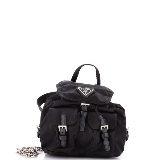 Convertible Chain Backpack Tessuto Mini