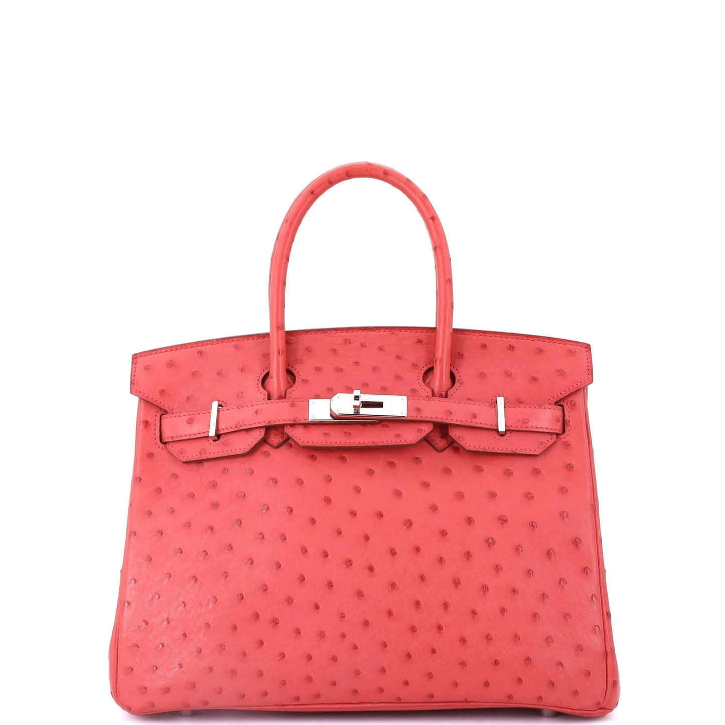 Birkin Handbag Bougainvillier Ostrich with Palladium Hardware 30