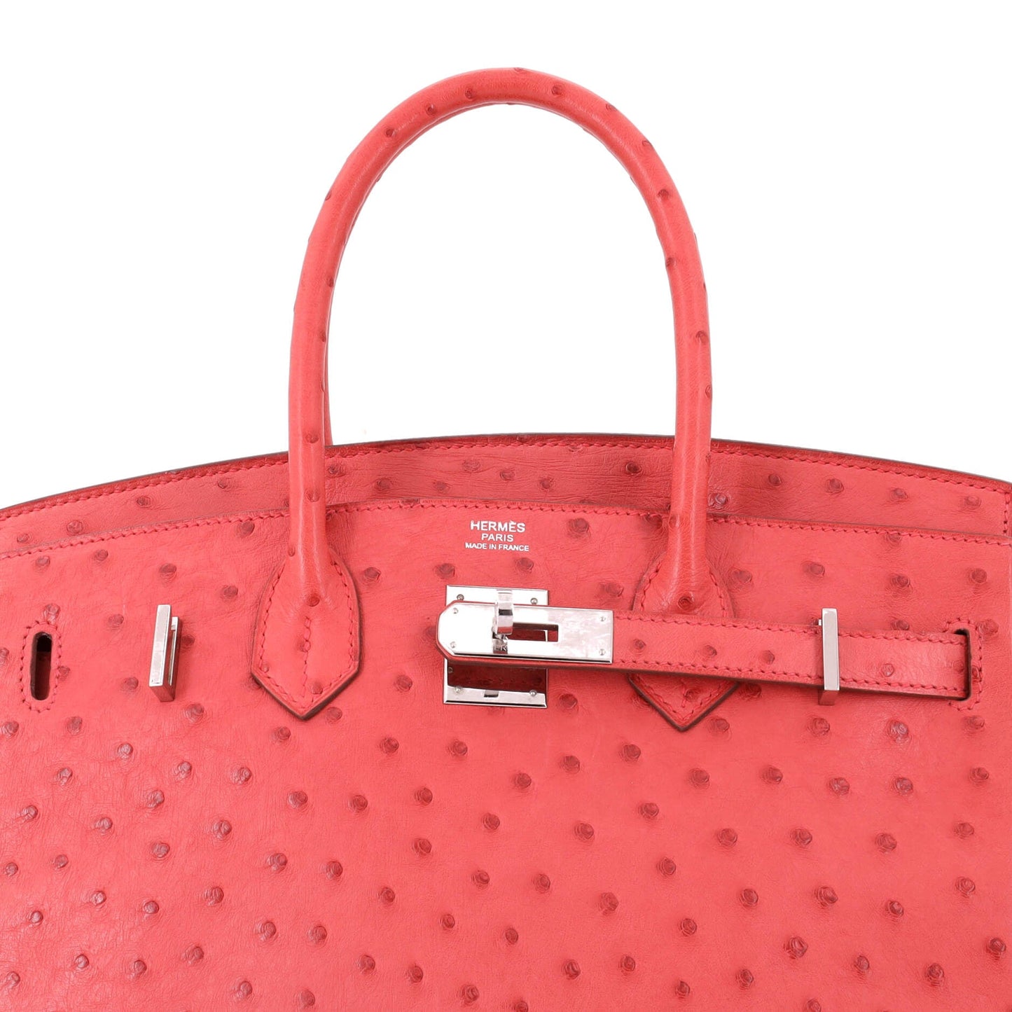 Birkin Handbag Bougainvillier Ostrich with Palladium Hardware 30