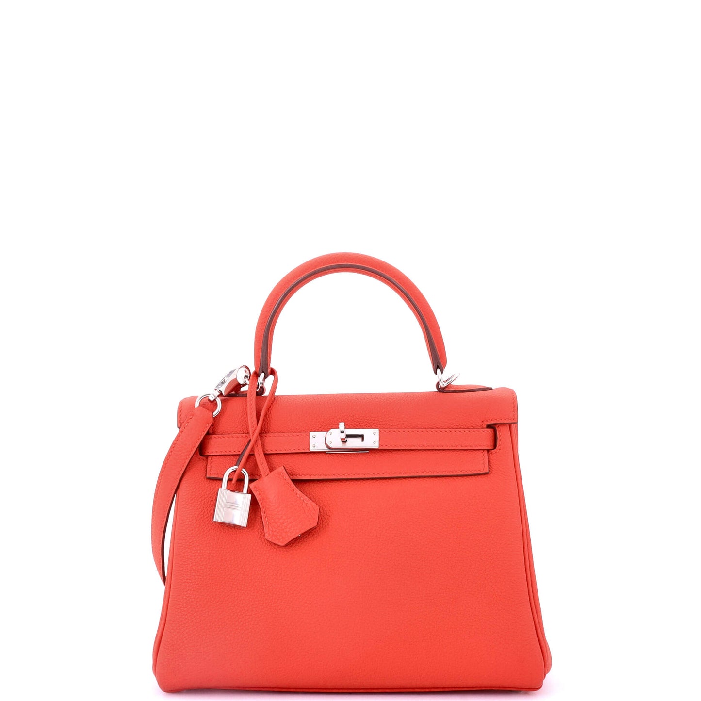 Kelly Handbag Rouge Tomate Togo with Palladium Hardware 25