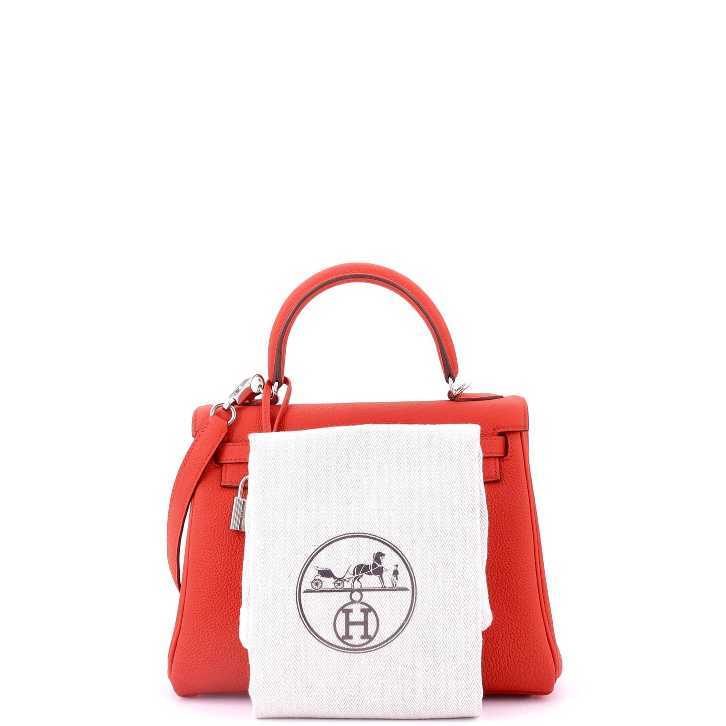Kelly Handbag Rouge Tomate Togo with Palladium Hardware 25