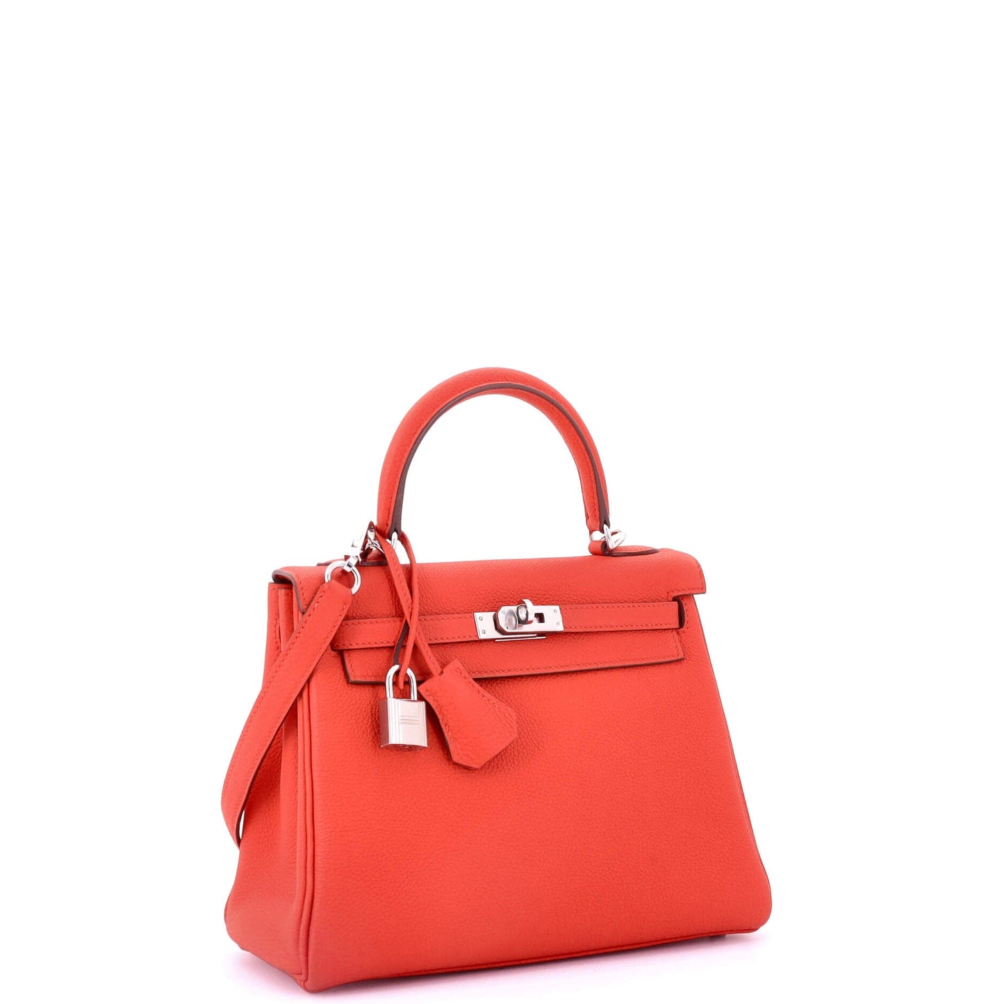 Kelly Handbag Rouge Tomate Togo with Palladium Hardware 25