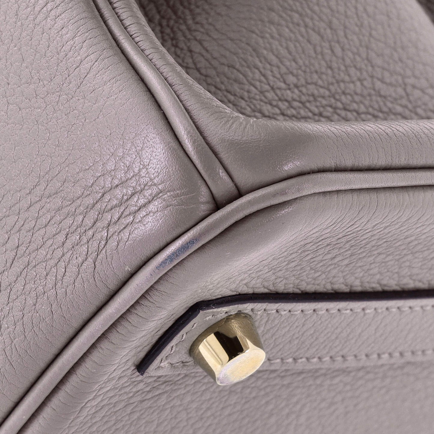 Birkin Handbag Grey Novillo with Gold Hardware 30