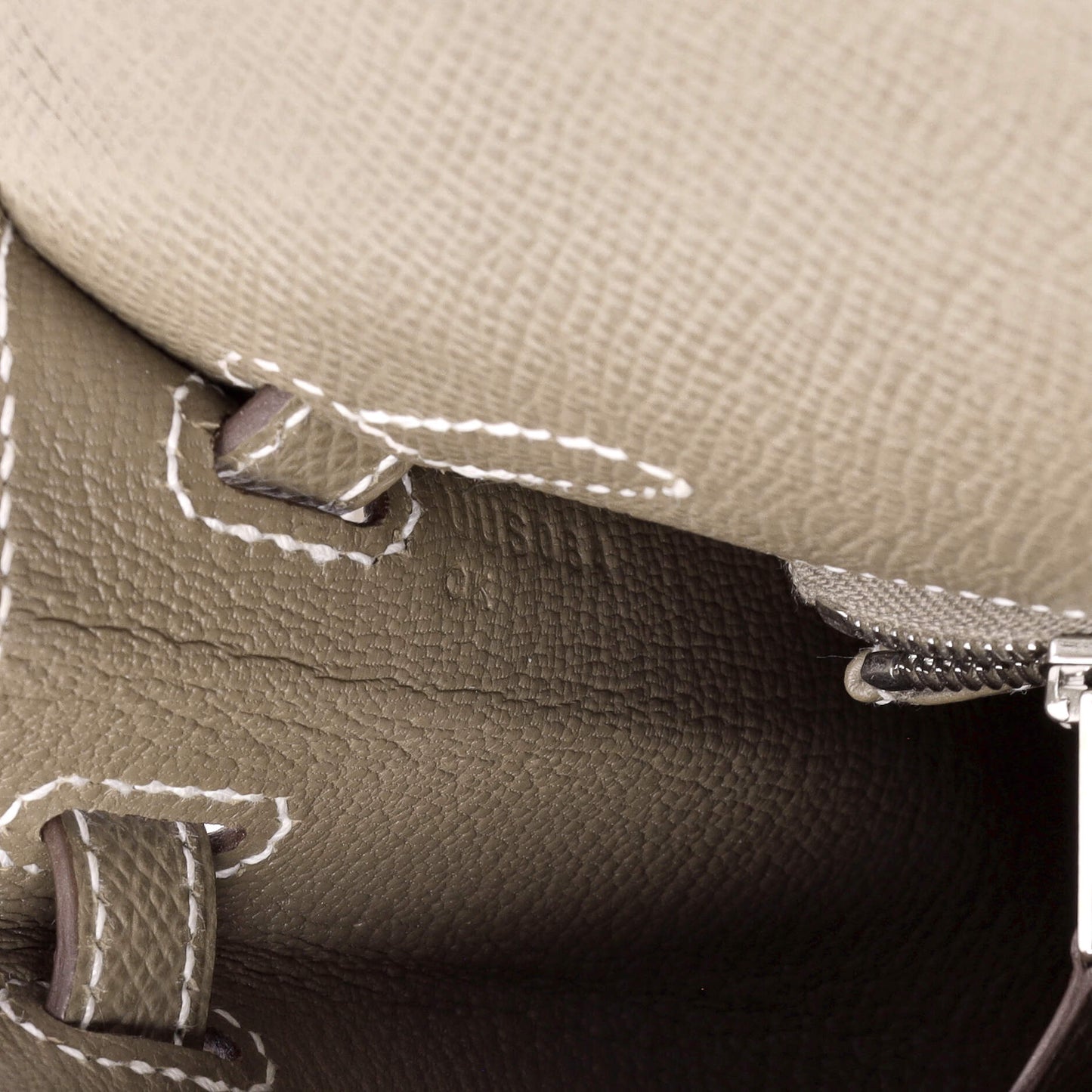 Kelly Handbag Grey Epsom with Palladium Hardware 25