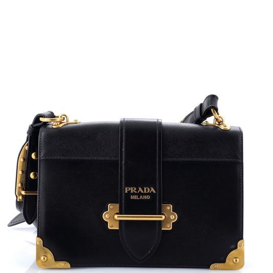 Cahier Crossbody Bag Leather and Saffiano Leather Large