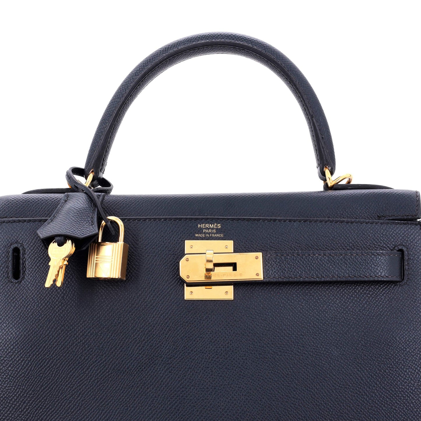 Kelly Handbag Noir Epsom with Gold Hardware 28