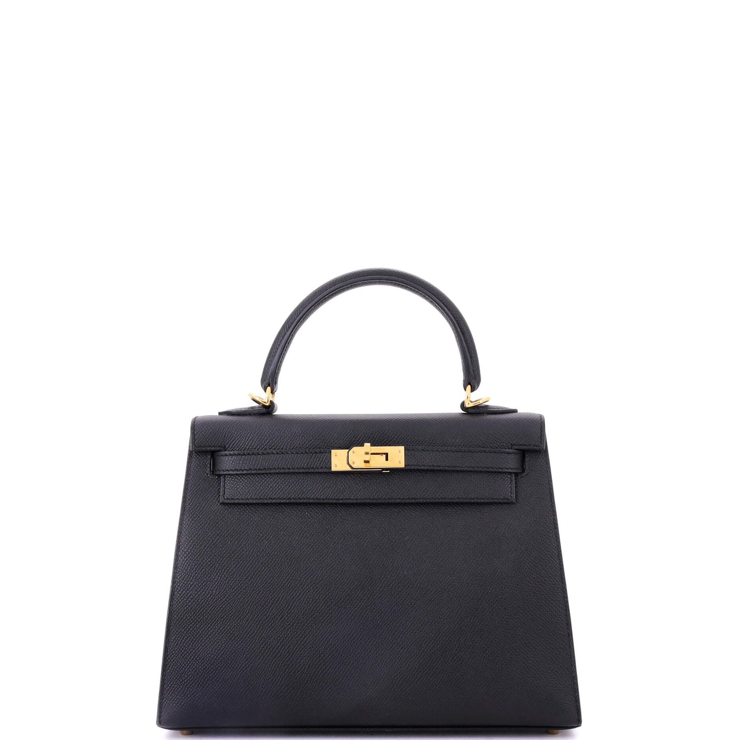 Kelly Handbag Noir Epsom with Gold Hardware 25