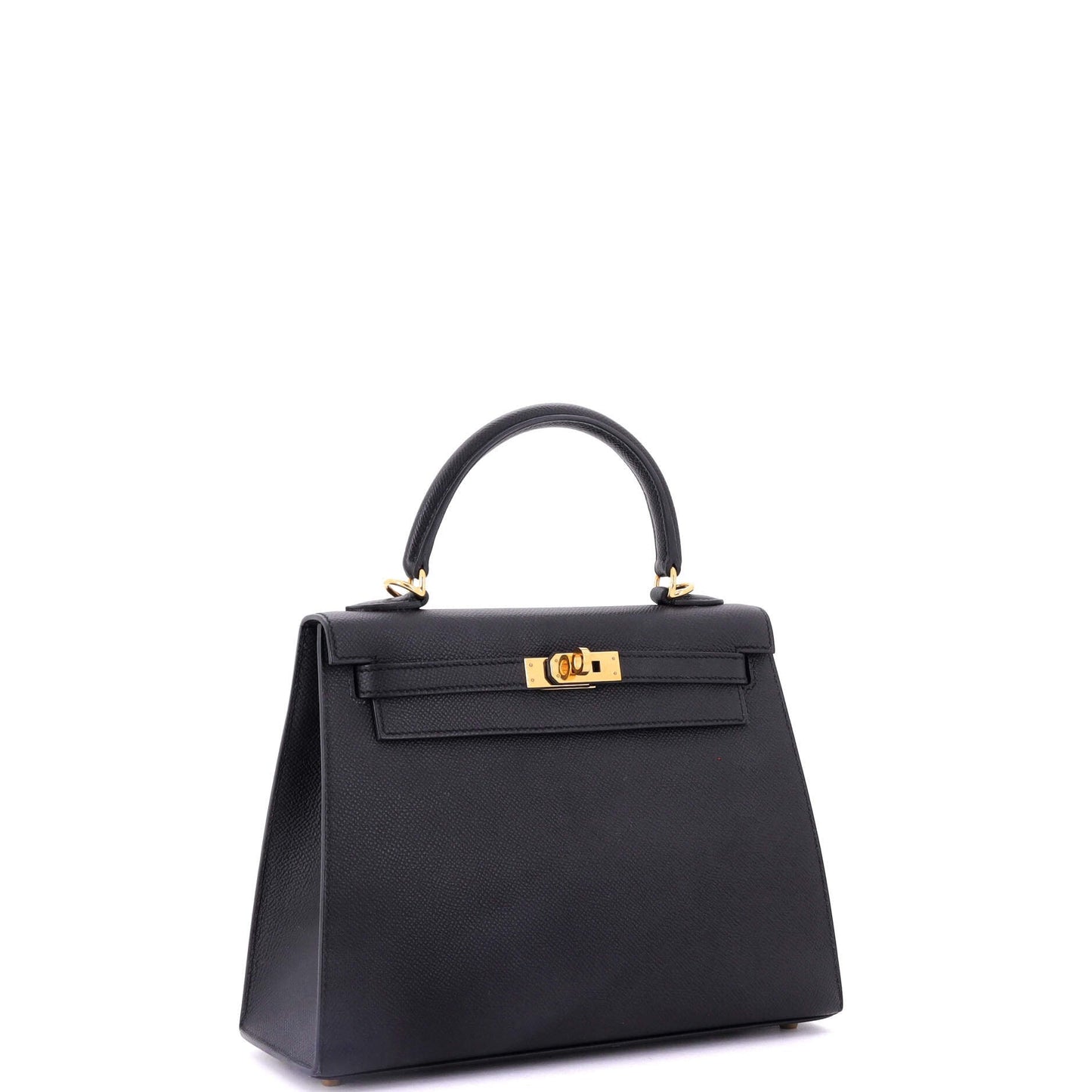 Kelly Handbag Noir Epsom with Gold Hardware 25