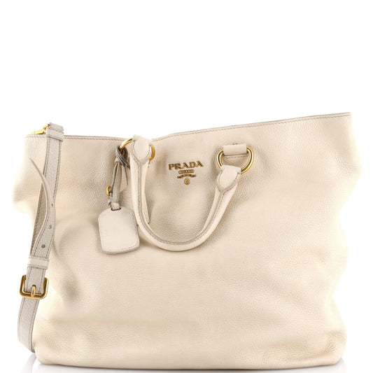 Convertible Shopper Tote Vitello Daino Large