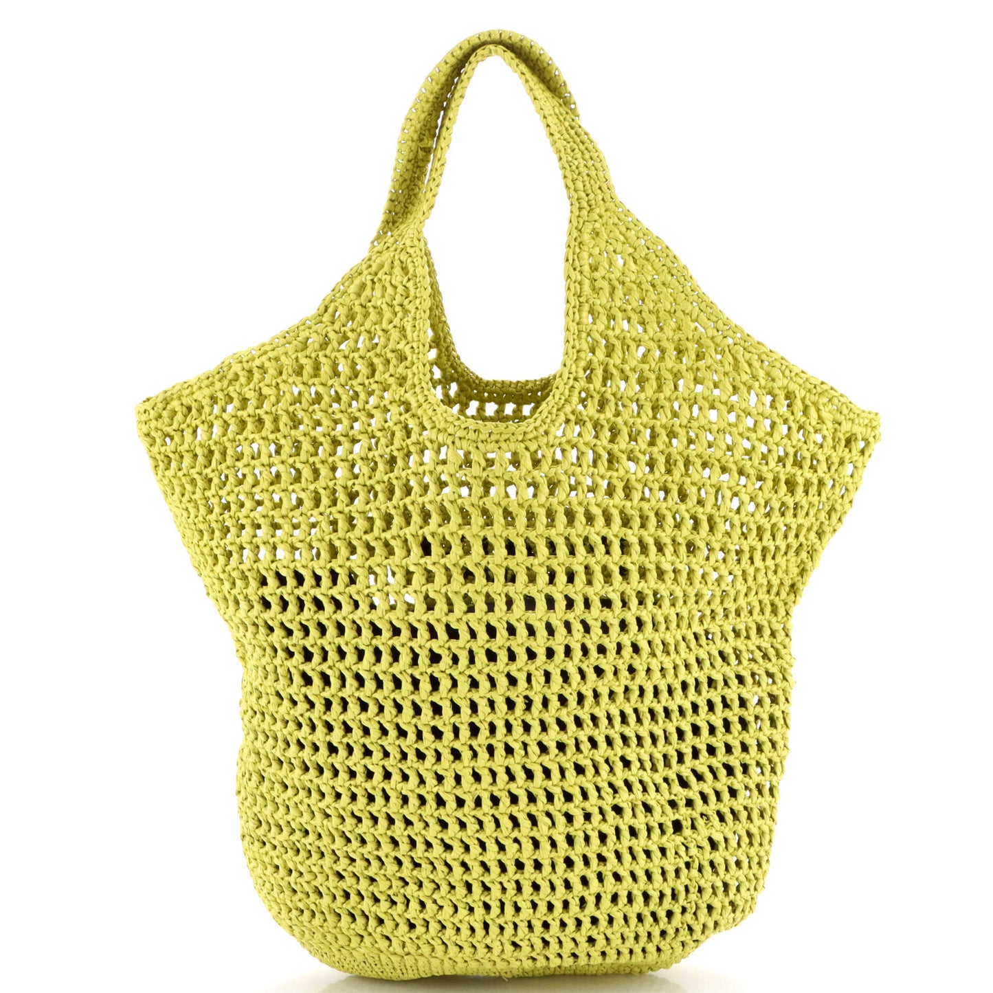 Triangle Logo Bucket Tote Raffia Small