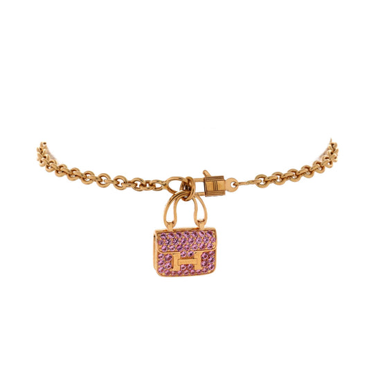 Amulettes Constance Bracelet 18K Rose Gold with Pink Sapphires