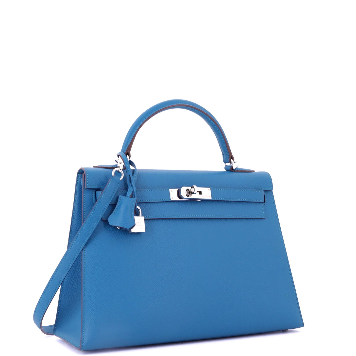 Kelly Handbag Mykonos Epsom with Palladium Hardware 32