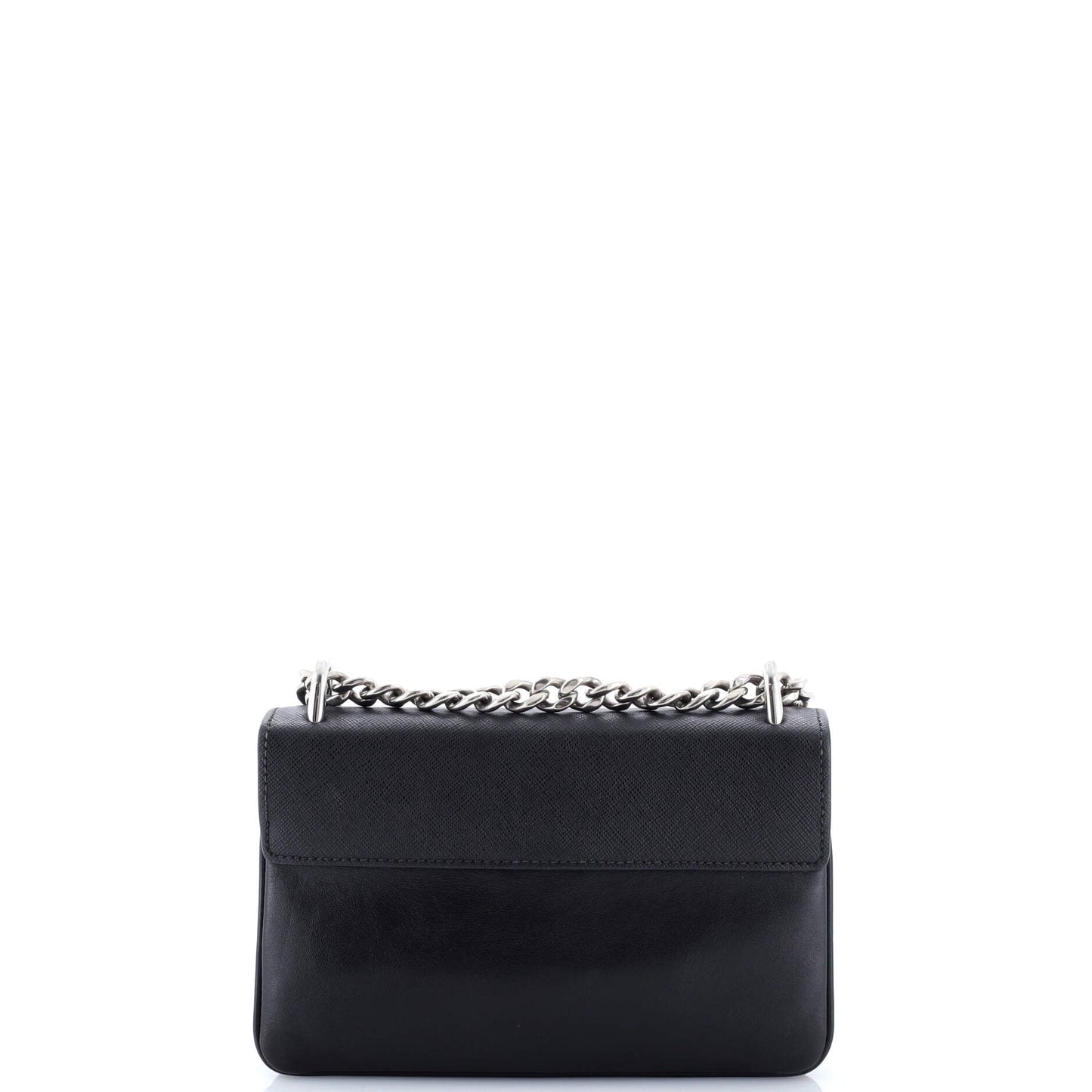 Chain Flap Crossbody Bag Tessuto and Saffiano Leather Medium