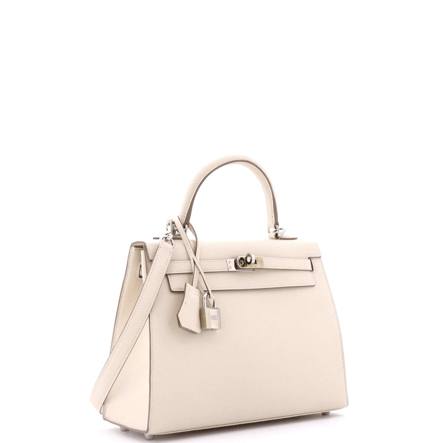 Kelly Handbag Light Epsom with Palladium Hardware 25