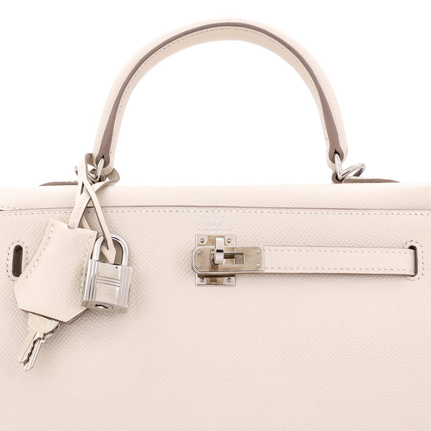 Kelly Handbag Light Epsom with Palladium Hardware 25
