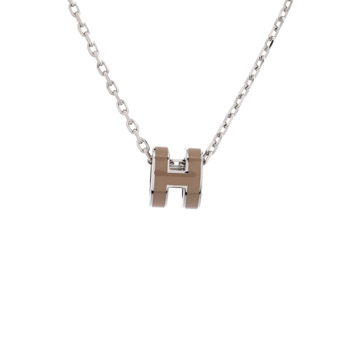 Pop H Pendant Chain Necklace Metal and Enamel Mini