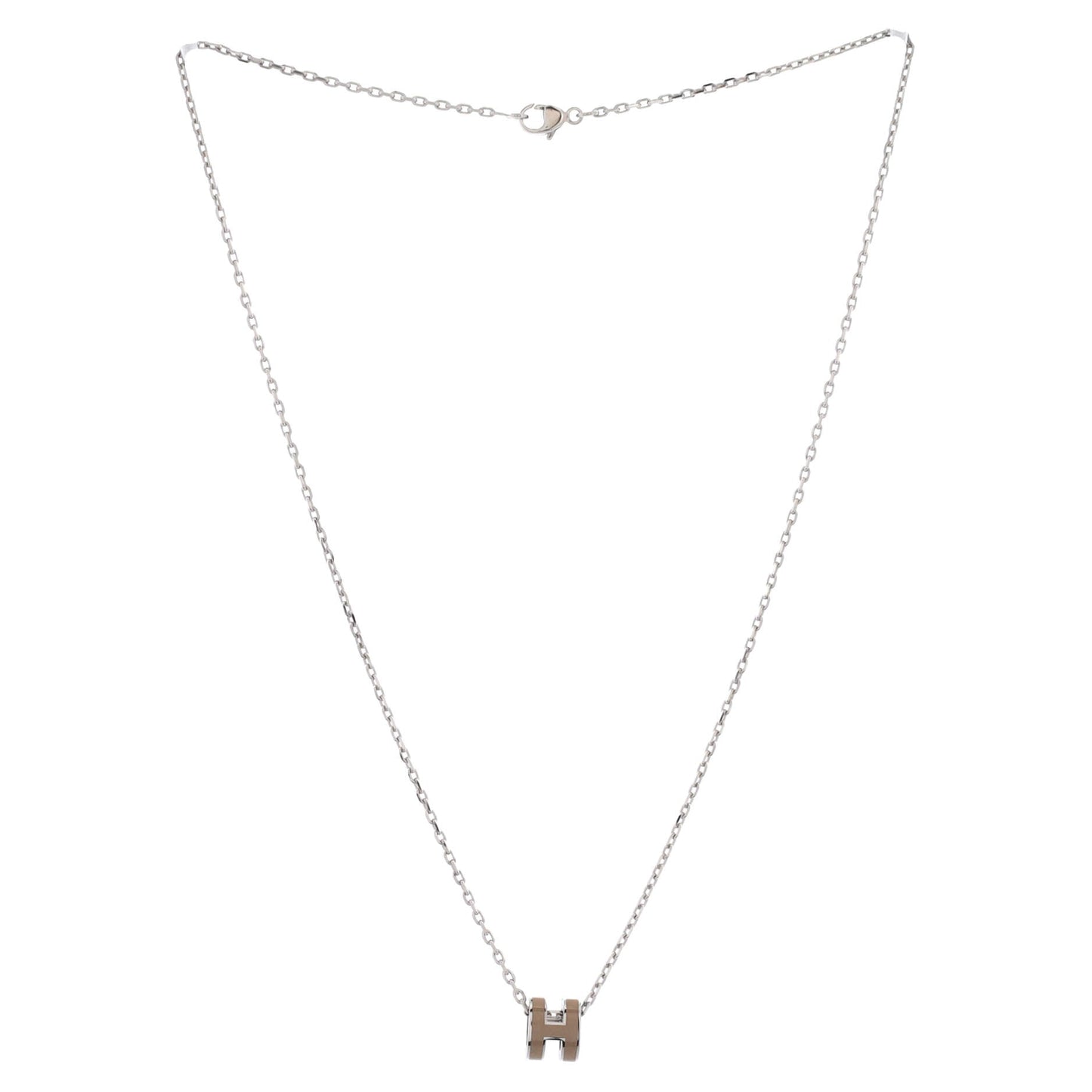 Pop H Pendant Chain Necklace Metal and Enamel Mini