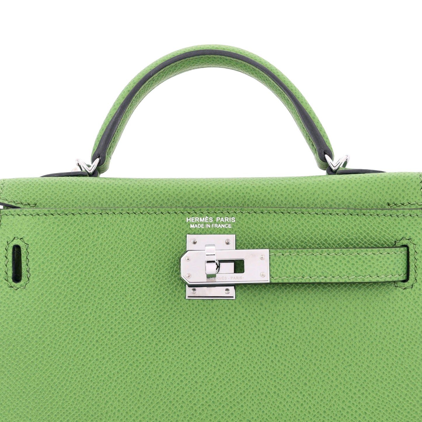 Kelly Mini II Bag Vert Yucca Epsom with Palladium Hardware 20