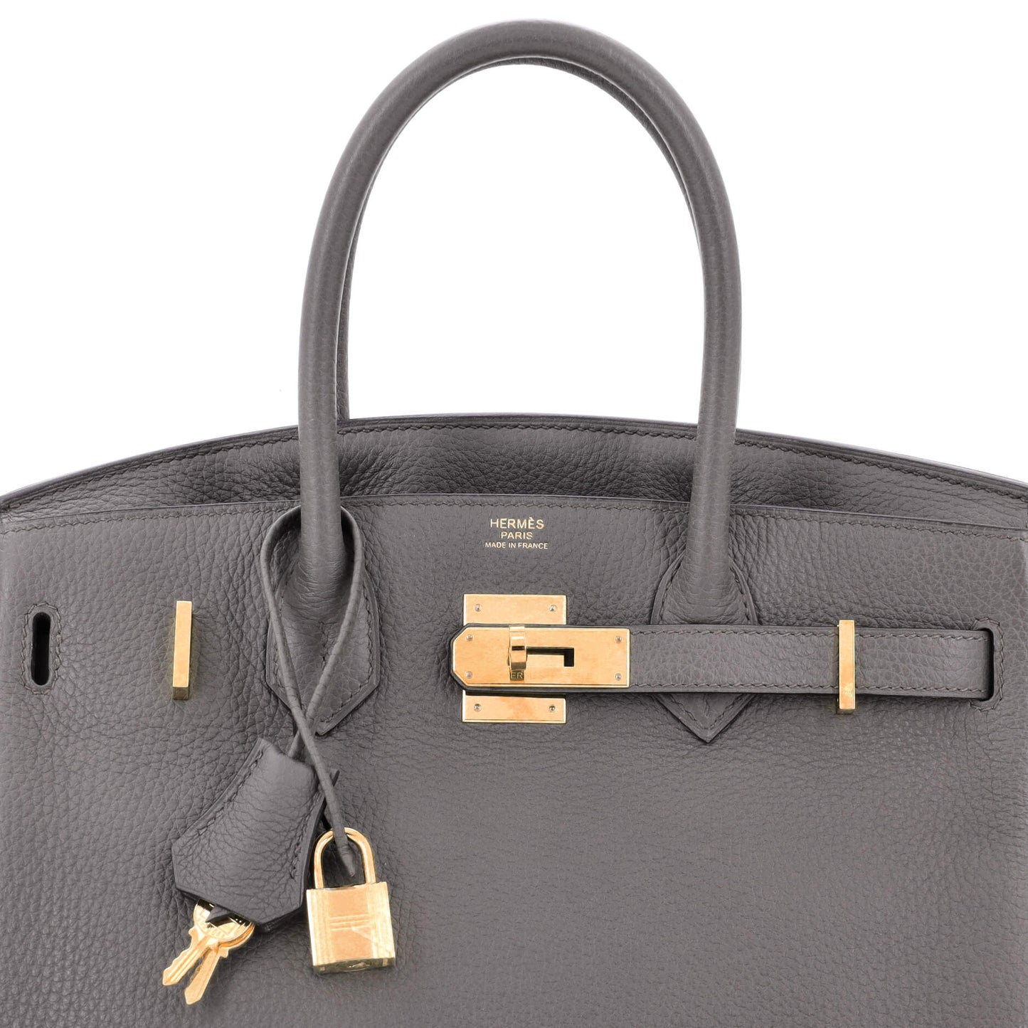 Birkin Handbag Grey Togo with Gold Hardware 30