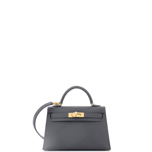 Kelly Mini II Bag Vert Mangrove Epsom with Gold Hardware 20