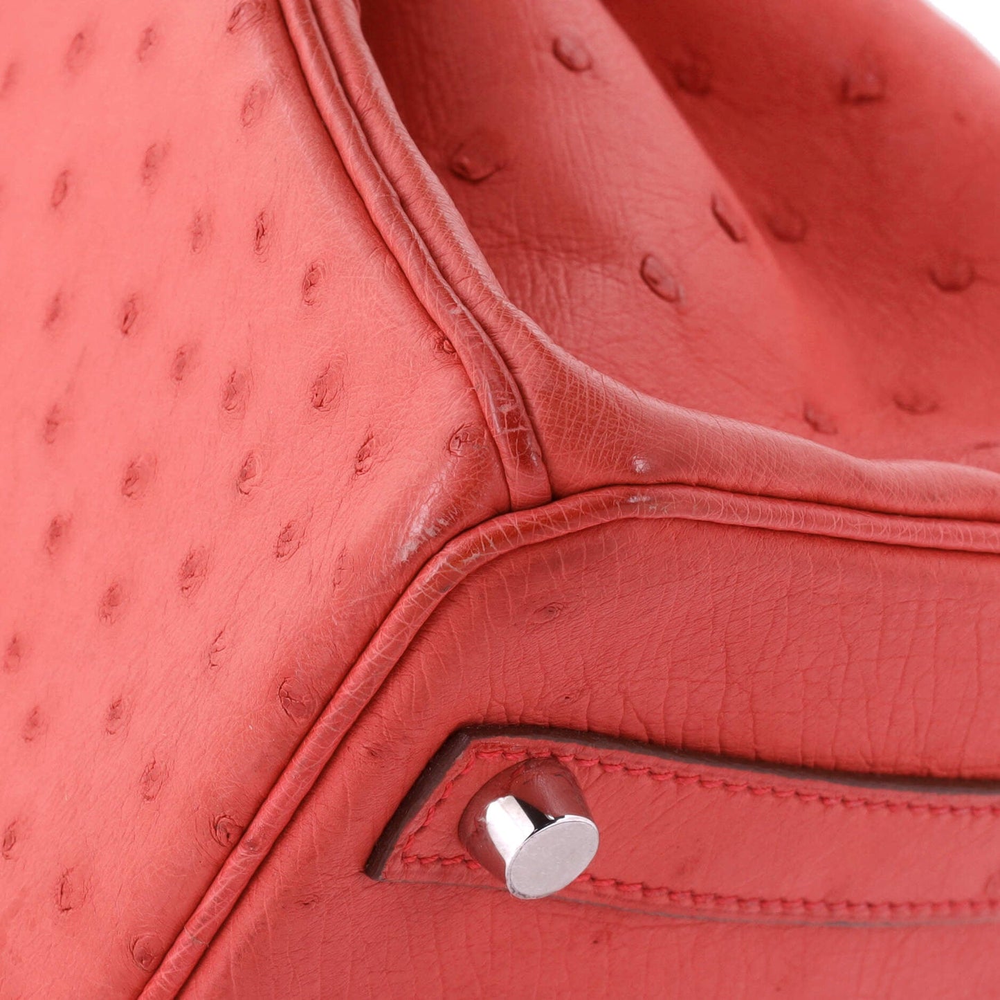 Birkin Handbag Bougainvillea Ostrich with Palladium Hardware 30