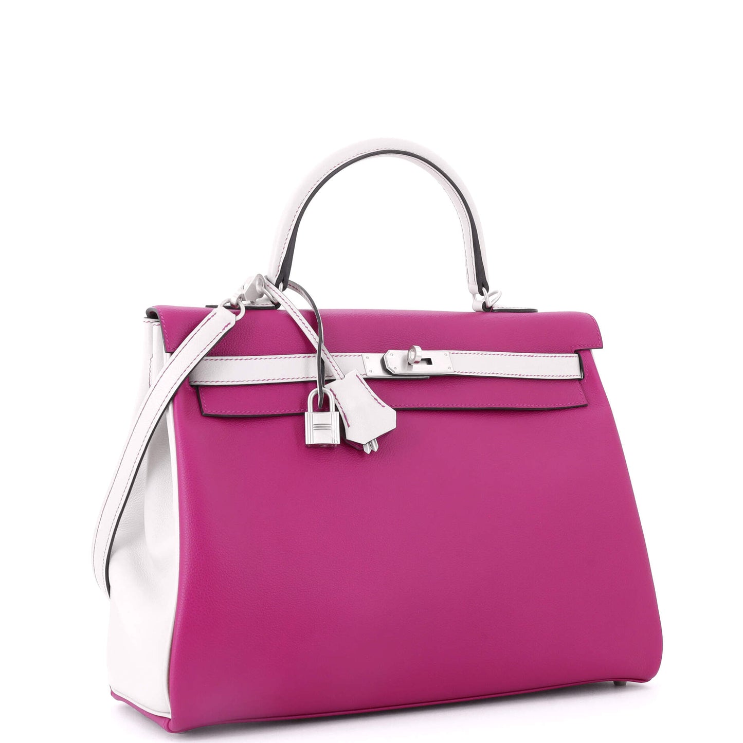 Kelly Handbag Bicolor Evercolor with Brushed Palladium Hardware 35