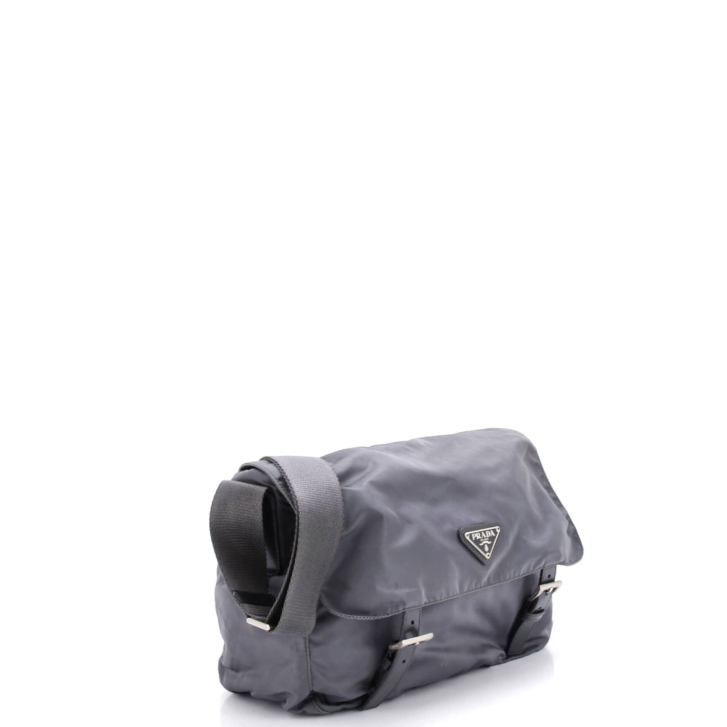 Double Buckle Flap Messenger Bag Tessuto Large