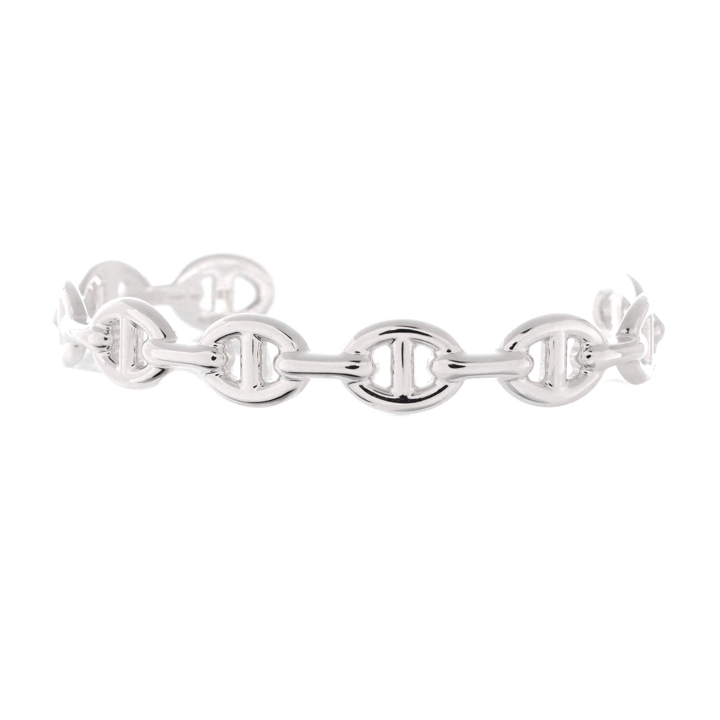 Chaine d'Ancre Enchainee Cuff Bracelet Sterling Silver Medium