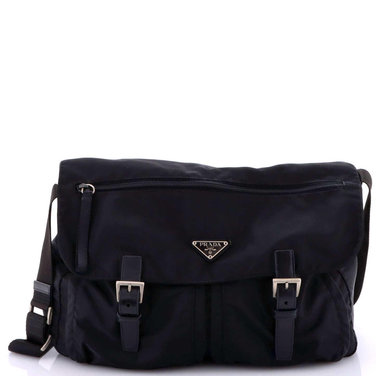 Zip Buckle Messenger Bag Tessuto Medium