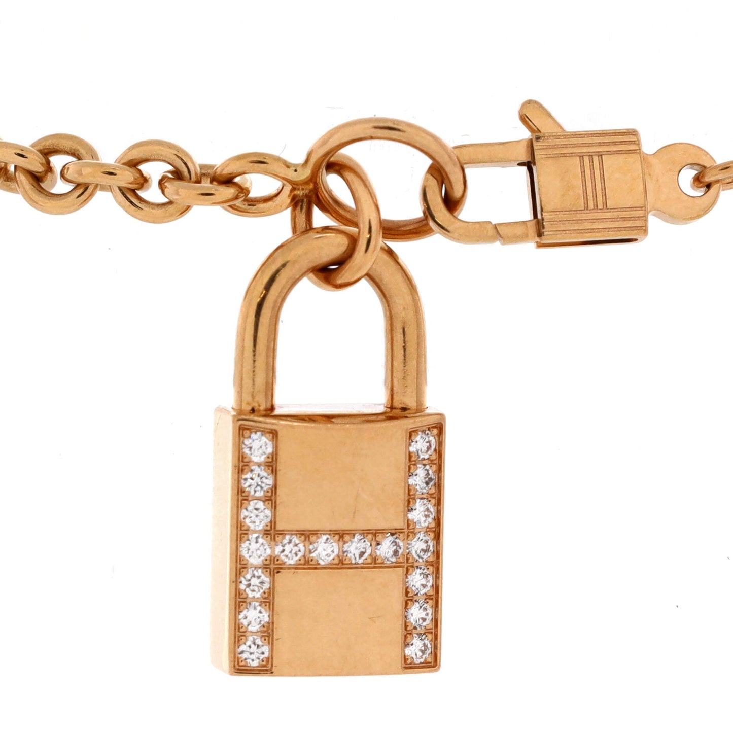 Amulettes Cadenas Pendant Bracelet 18K Rose Gold with Diamonds