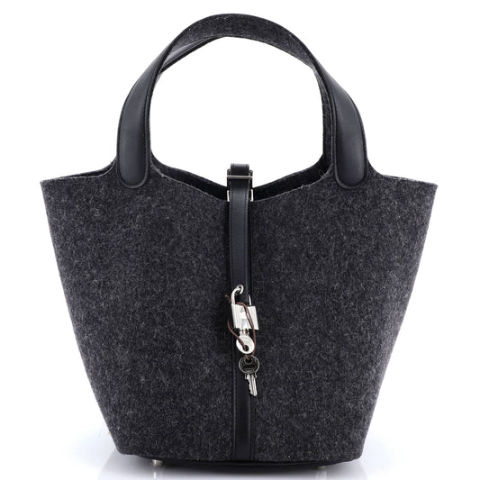Picotin Lock Bag Felt with Leather MM