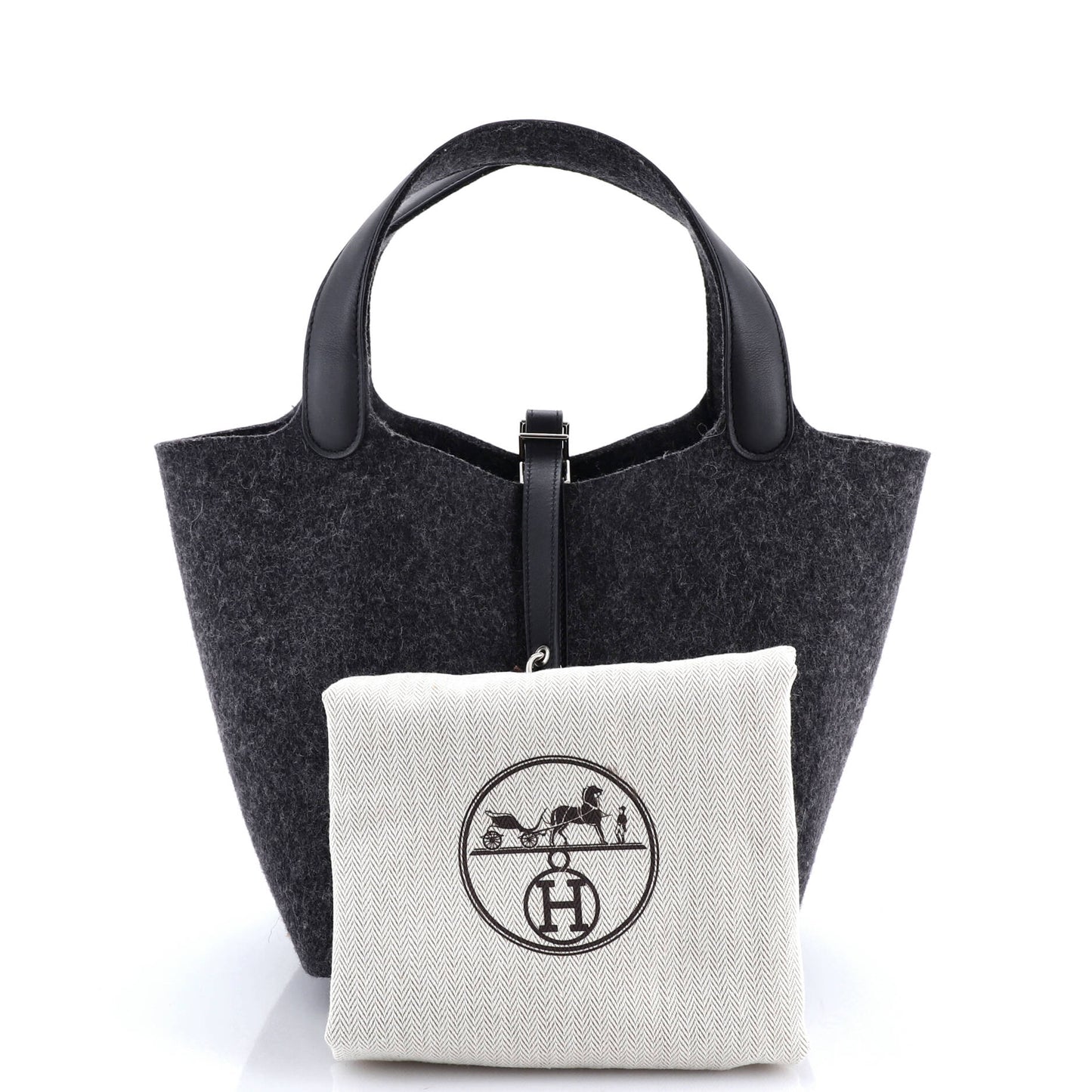 Picotin Lock Bag Felt with Leather MM