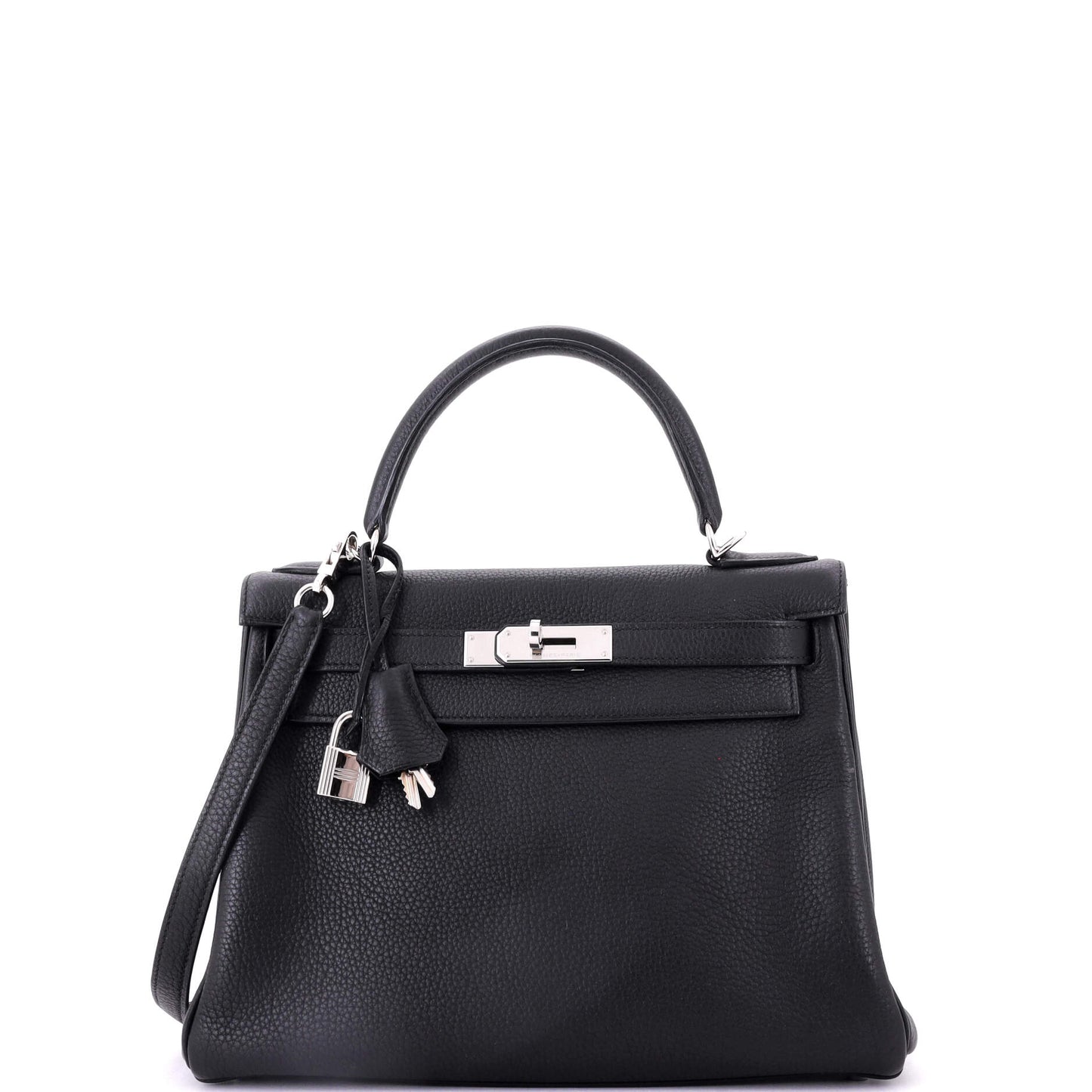 Kelly Handbag Noir Togo with Palladium Hardware 28