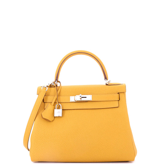 Kelly Handbag Jaune Ambre Togo with Palladium Hardware 28