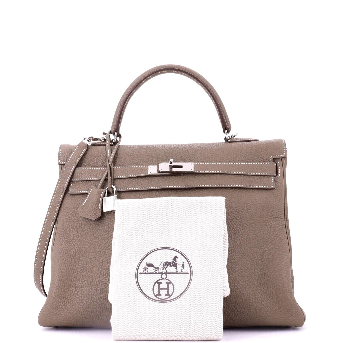 Kelly Handbag Grey Togo with Palladium Hardware 35
