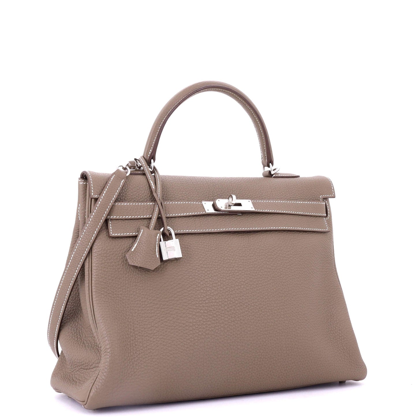 Kelly Handbag Grey Togo with Palladium Hardware 35