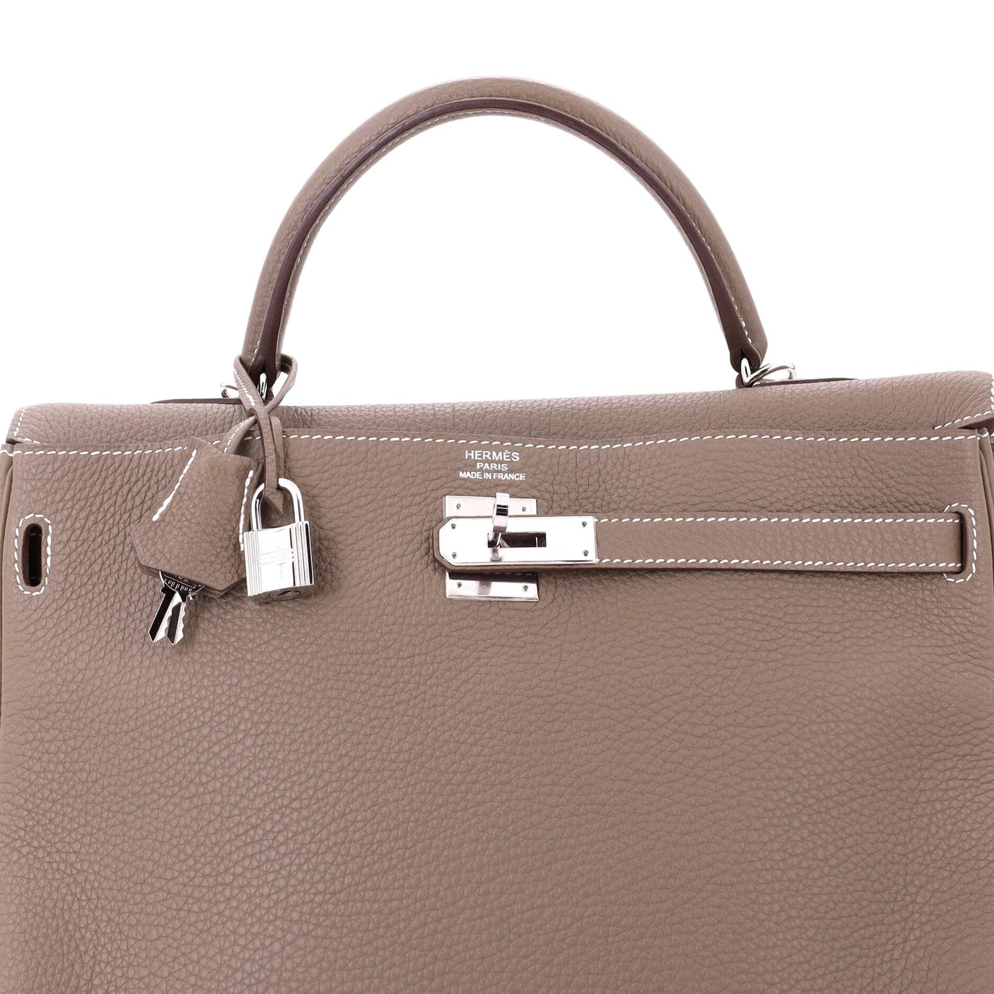 Kelly Handbag Grey Togo with Palladium Hardware 35