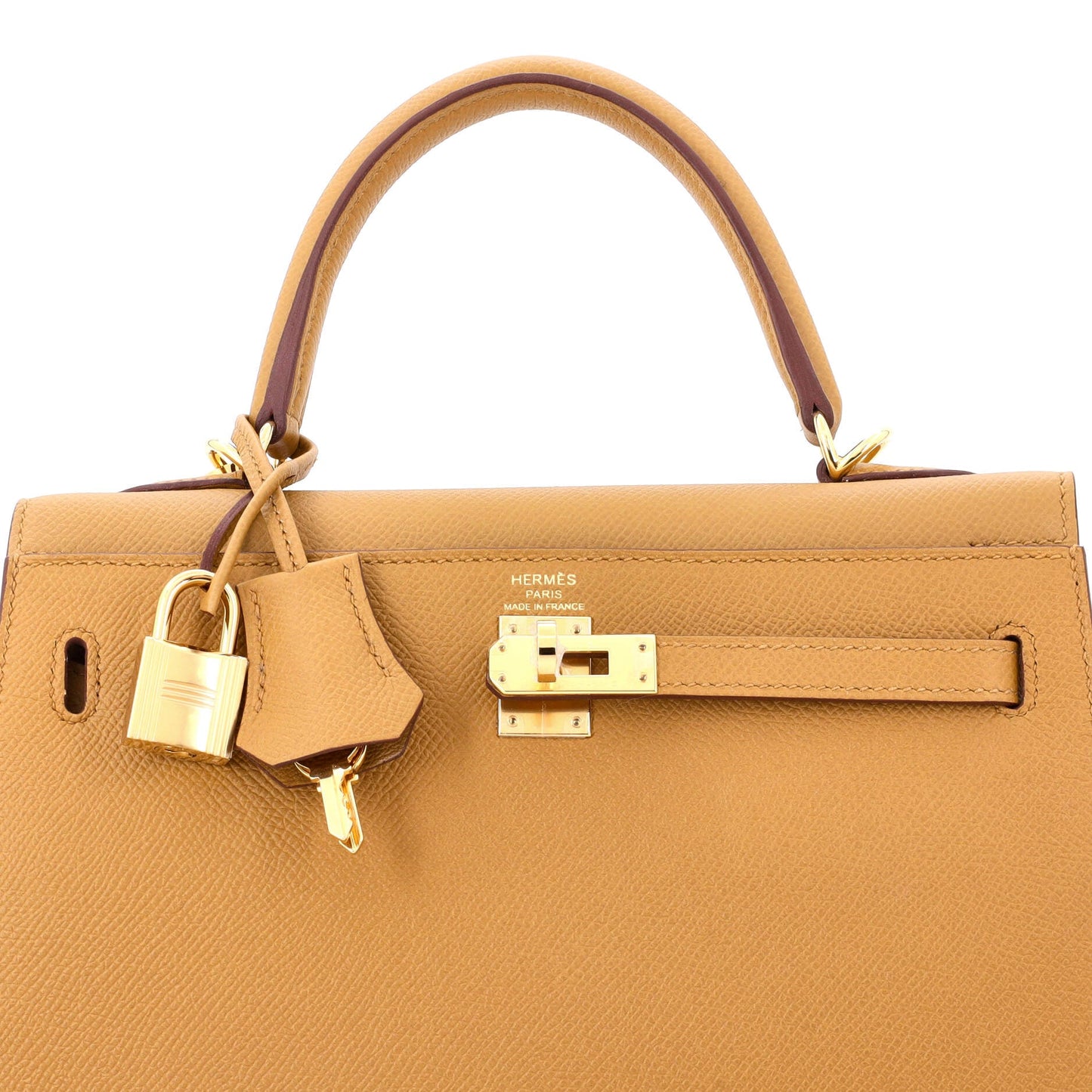Kelly Handbag Sesame Epsom with Gold Hardware 25