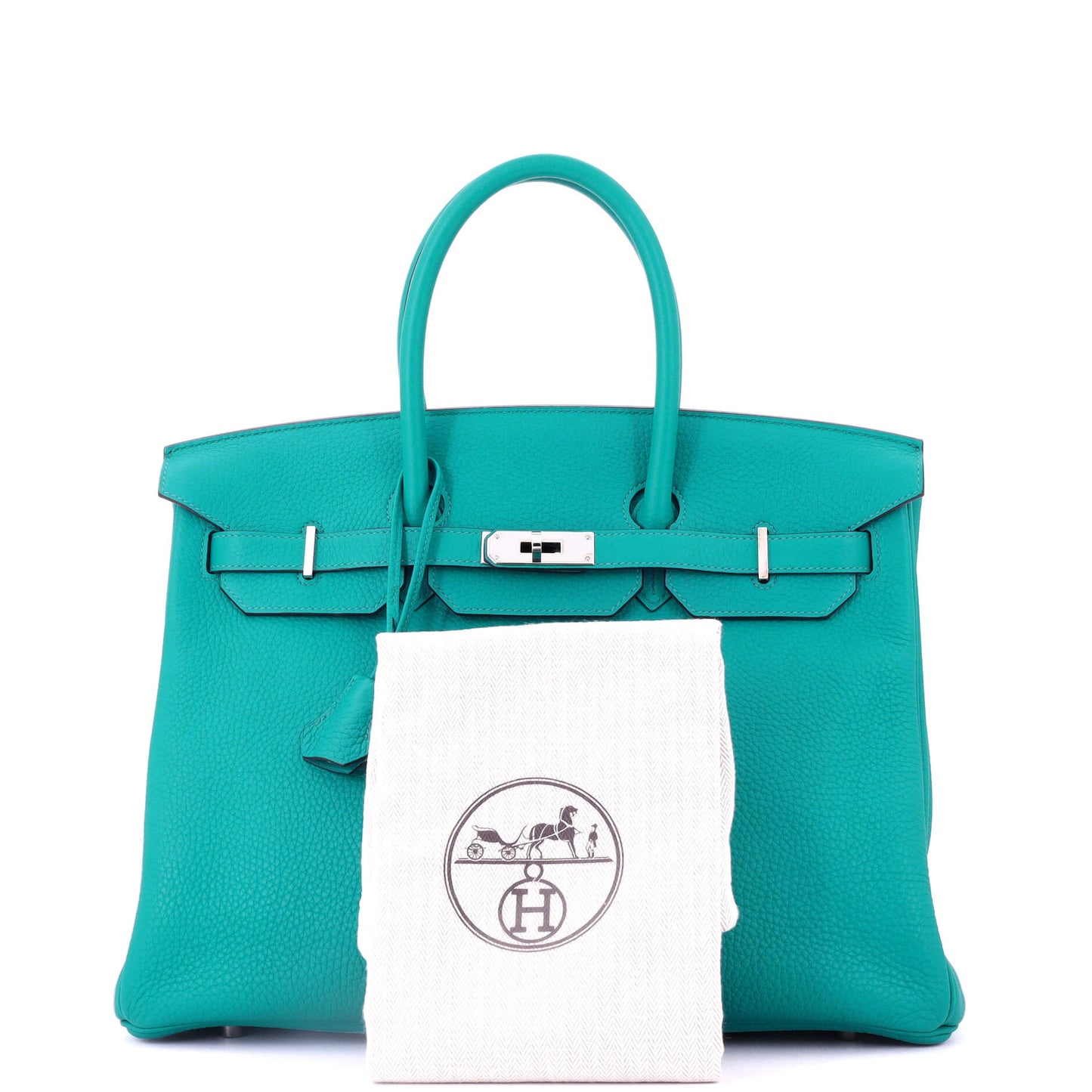 Birkin Handbag Bleu Paon Togo with Palladium Hardware 35