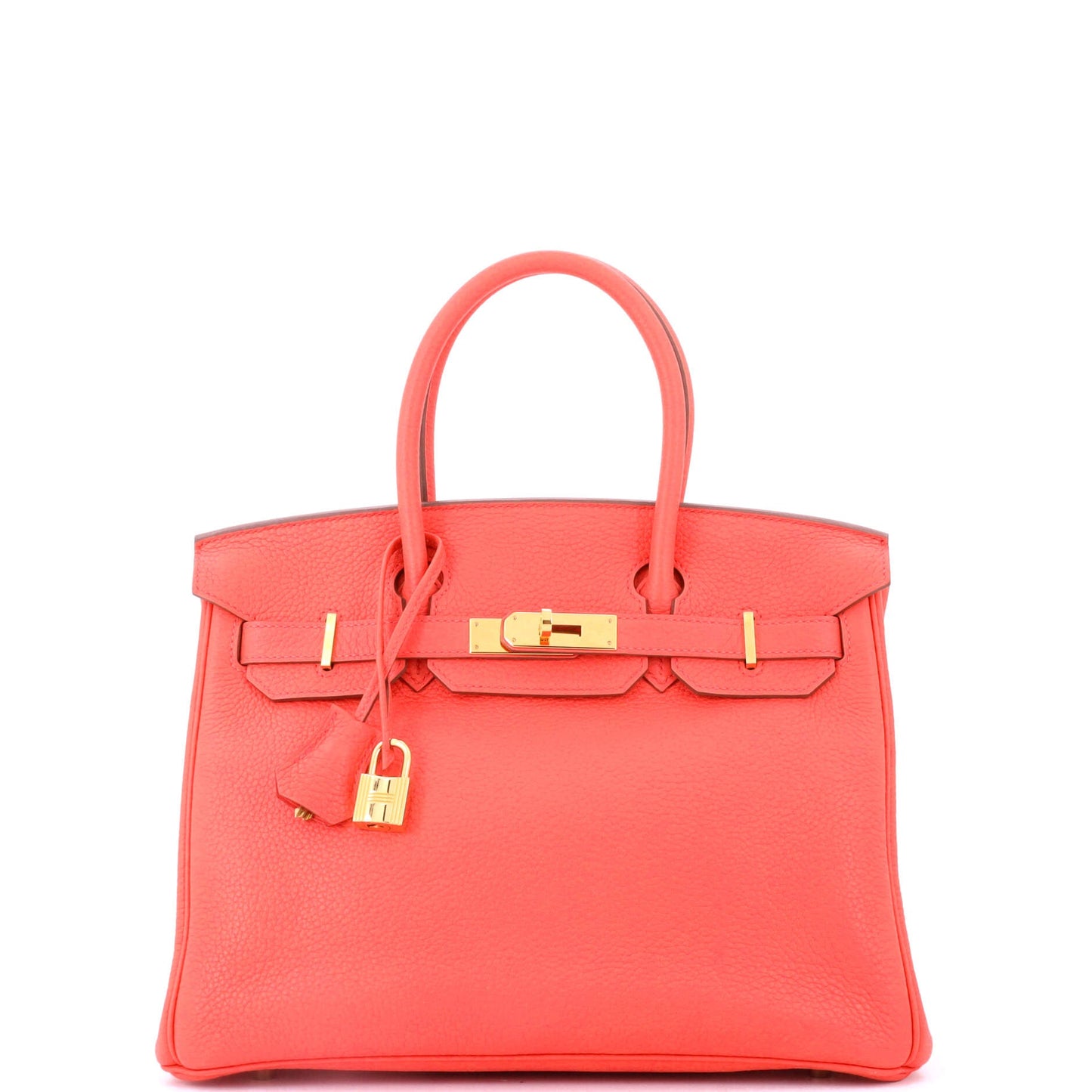 Birkin Handbag Rose Jaipur Clemence with Gold Hardware 30