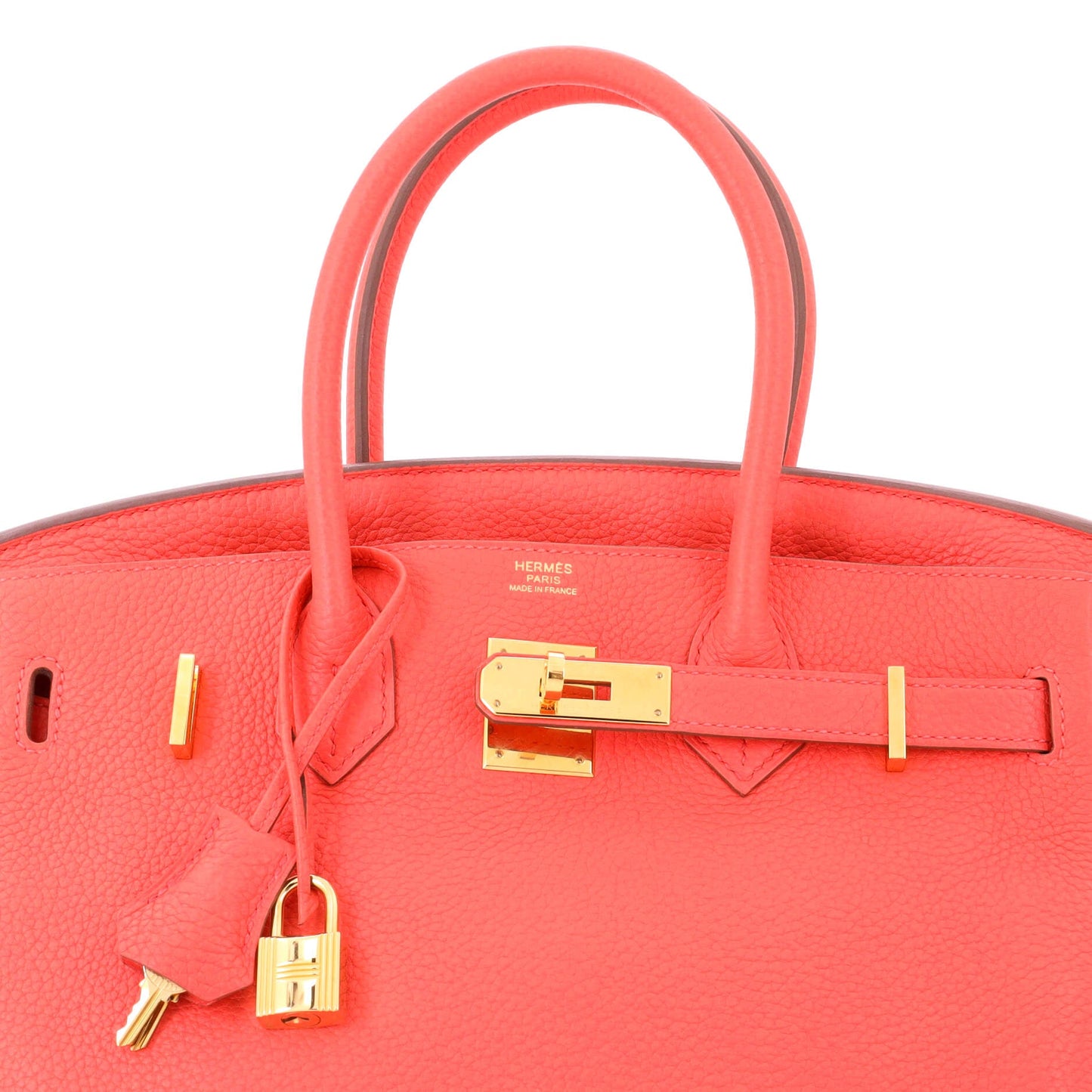 Birkin Handbag Rose Jaipur Clemence with Gold Hardware 30