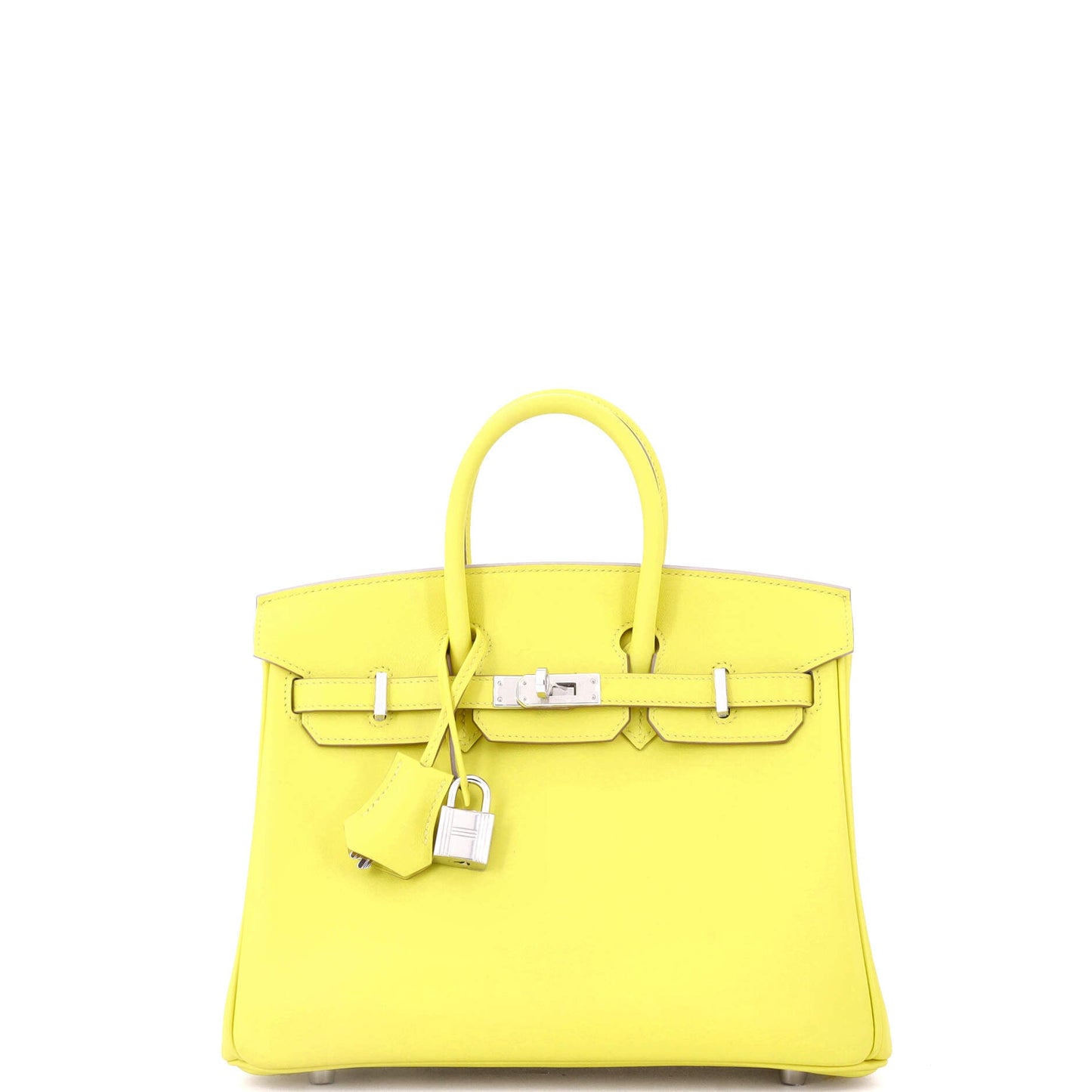 Birkin Handbag Lime Swift with Palladium Hardware 25