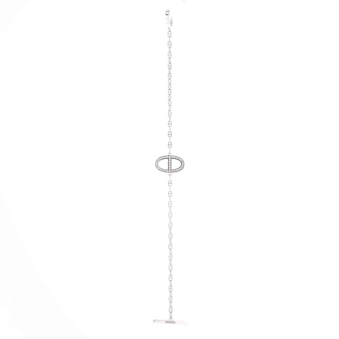 Chaine d'Ancre Contour Bracelet 18K White Gold with Diamonds