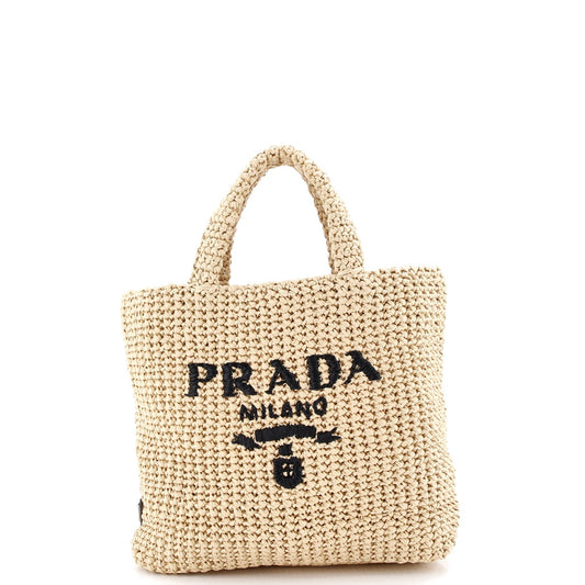 Logo Tote Raffia Small