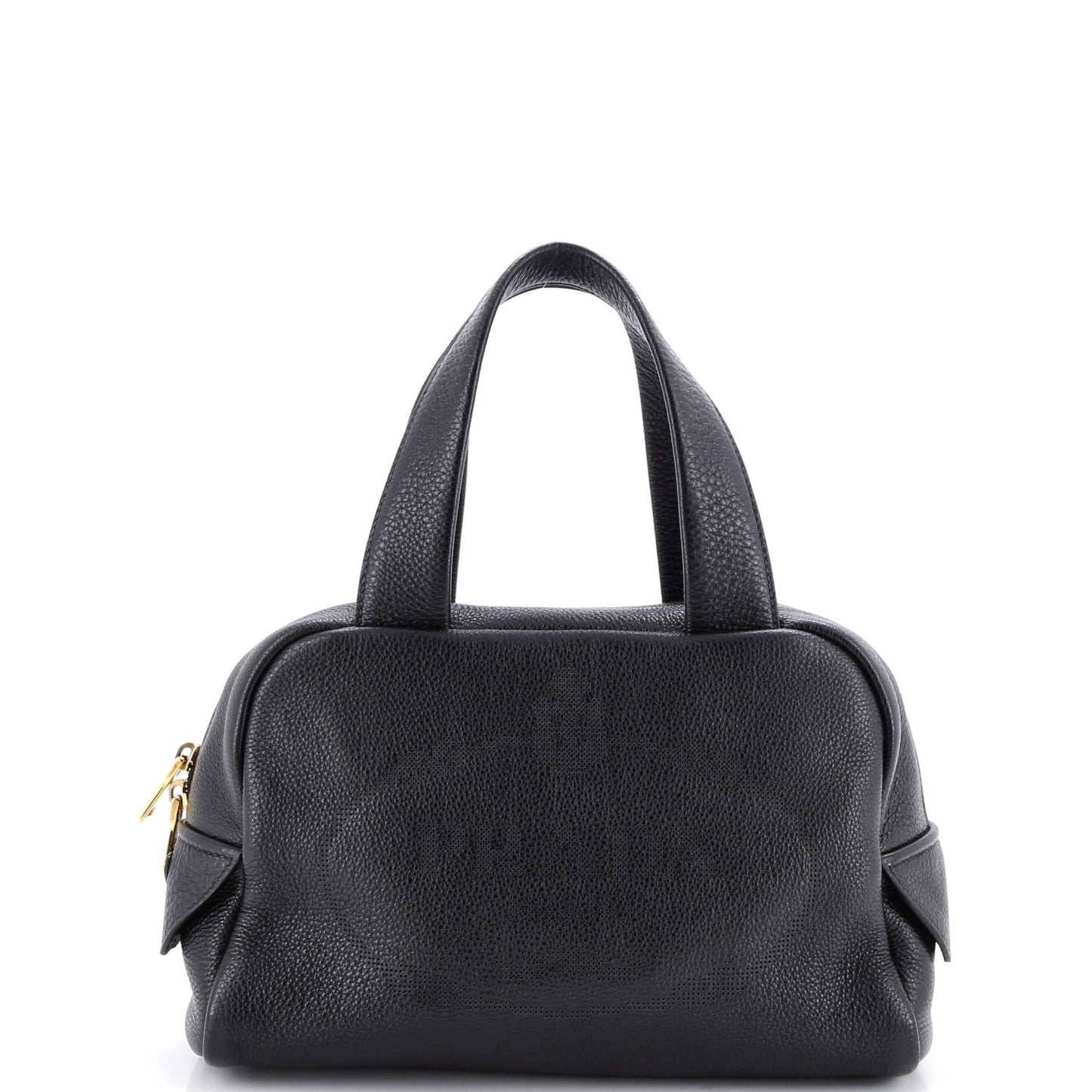 Logo Bowler Bag Perforated Leather Medium