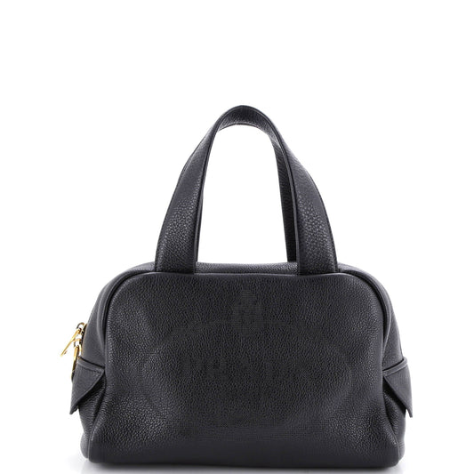 Logo Bowler Bag Perforated Leather Medium